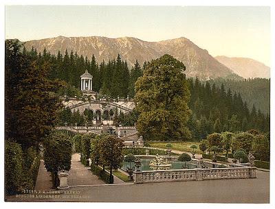 Le château de Linderhof en photochromes (vers 1890-1900)