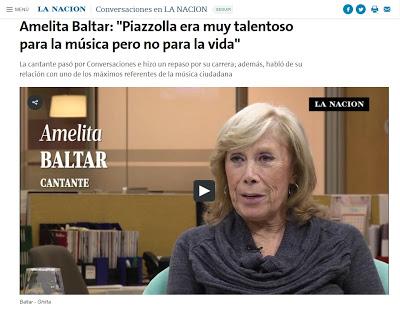 Amelita Baltar parle de Piazzolla à La Nación [à l'affiche]