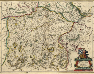 Carte du Duché de Bavière en 1647
