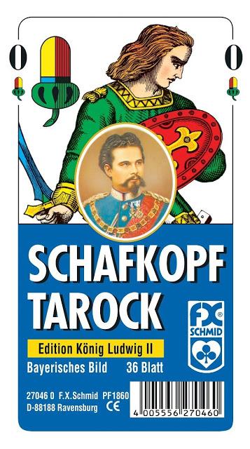 Schapfkopf Tarock, un jeu de cartes bavarois à l´effigie du Roi Louis II de Bavière