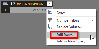 Drill Down option