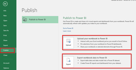 Publier un fichier Excel dans Power BI