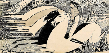 Amadeo de Souza, La détente du cerf, dessin n° 14, Les XX dessins, 1912