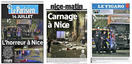 Attentats Nice Les unes de la presse nationale