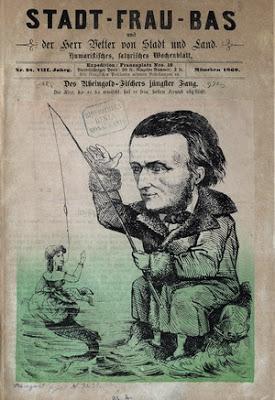 Caricature: Richard Wagner et la nixe Cosima (1869)