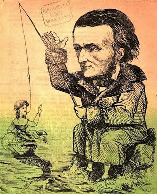 Caricature: Richard Wagner et la nixe Cosima (1869)