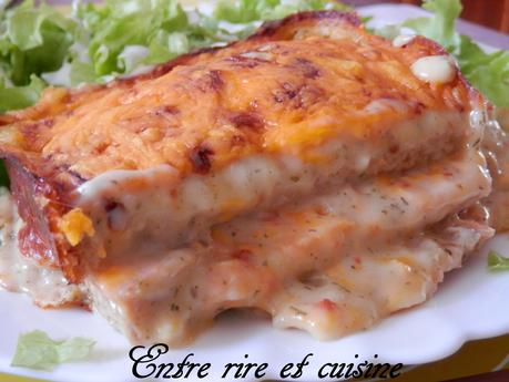 Croque-Cake au Saumon/Béchamel/2 fromages Croque-Cake au Saumon/Béchamel/2 fromages