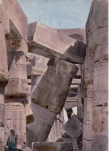 Charles Gleyre, Intérieur du Temple d'Amon, Carnac, 1835