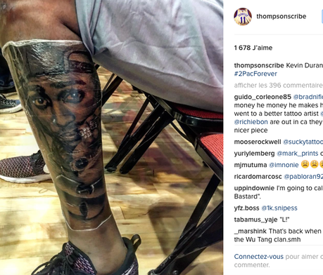 Kevin Durant a un nouveau tatouage: la tête de Tupac !