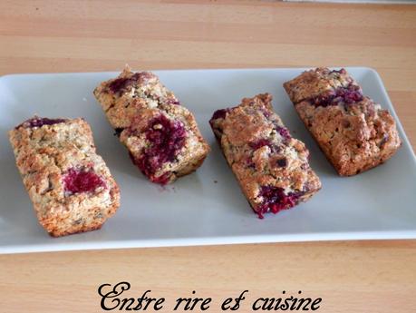 Cakes à la farine d'avoine, framboises et pépites de chocolat