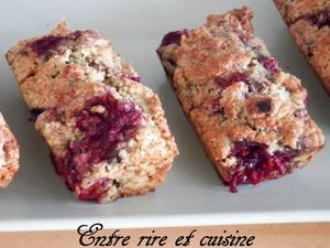 Cakes à la farine d'avoine, framboises et pépites de chocolat