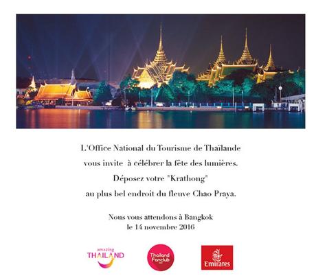 L’Office National du Tourisme de Thaïlande et la compagnie aérienne Emirates invitent le Thailand Fanclub France à célébrer la Fête des Lumières à Bangkok