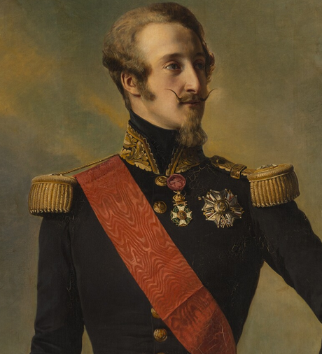 Le duc de Nemours par Winterhalter (détail) en 1843 - Versailles