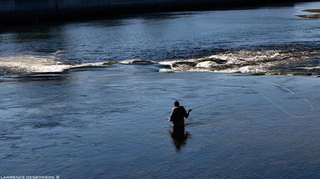 Pêcheurs au saumon sur la rivière Matane...