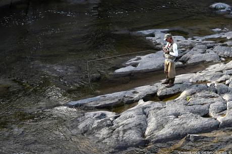 Pêcheurs au saumon sur la rivière Matane...