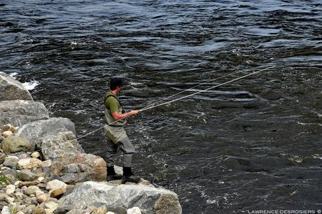 Pêcheurs au saumon sur la rivière Matane...