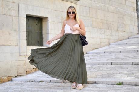 Khaki Pleated