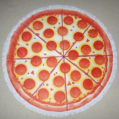 Envie #214 : M’offrir une serviette de plage ronde ! serviette de plage ronde pizza