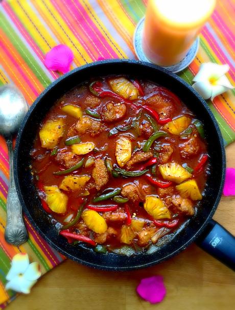 Lotte sauce aigre-douce à la sino-mauricienne aux poivrons et ananas Victoria ! Lotte sauce aigre-douce
