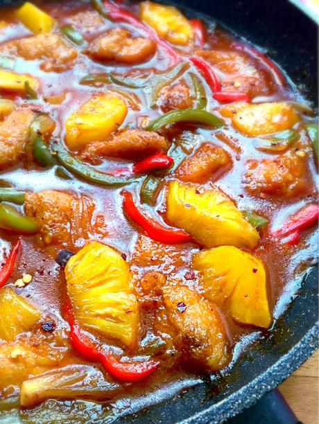 Lotte sauce aigre-douce à la sino-mauricienne aux poivrons et ananas Victoria ! Lotte sauce aigre douce