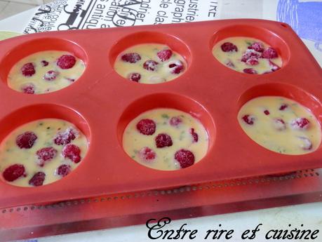 Muffins menthe framboises pour "Recettes autour d’un ingrédient #20"