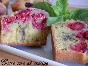 Muffins menthe framboises pour "Recettes autour d’un ingrédient #20"