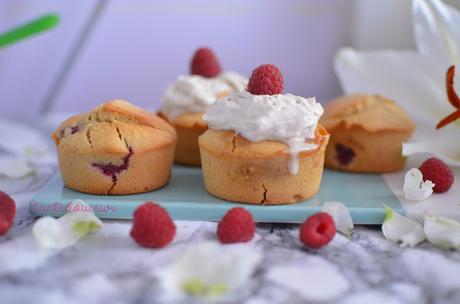 Muffins Framboises - chocolat blanc (sans gluten)