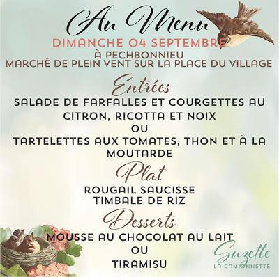 DIMANCHE 04 SEPTEMBRE, RETROUVEZ SUZETTE LA CAMIONNETTE SUR LE MARCHé DE PECHBONNIEU DIMANCHE 04 SEPTEMBRE, RETROUVEZ SUZETTE LA CAMIONNETTE SUR LE MARCHé DE PECHBONNIEU