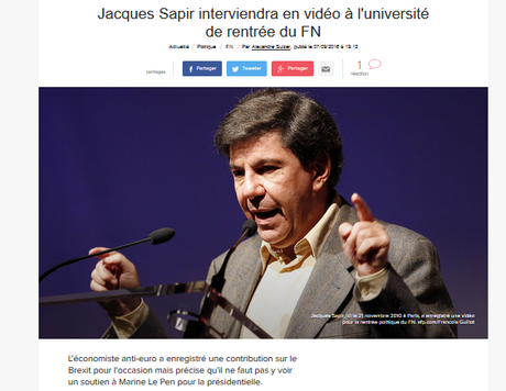 Rapprochement avec le #FN : #Sapir s’enfonce encore #souverainisme capture