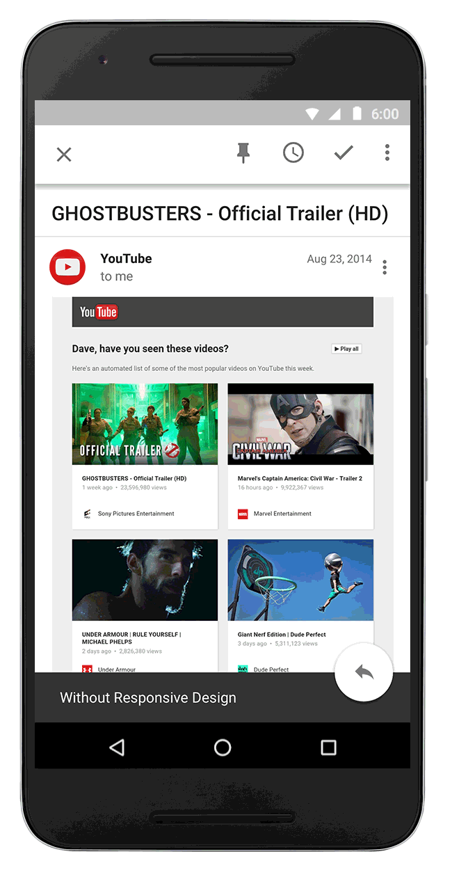 Gmail sera compatible avec les courriels adaptatifs responsive