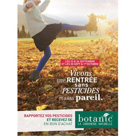 BOTANIC® renouvelle la collecte nationale de pesticides dans ses 66 magasins cet automne, les 23-24 septembre 2016 et les 30 septembre-1er octobre 2016 avec Triadis, pour la gestion des déchets