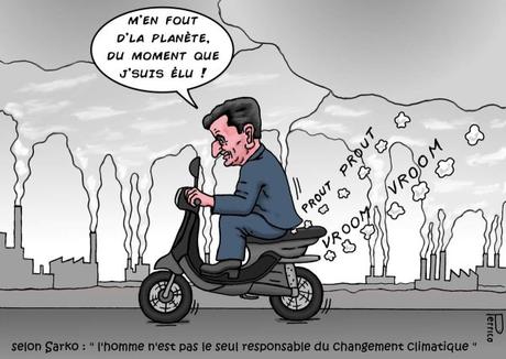 Sarkozy, le petit homme qui pollue la planète