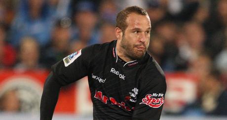 Frédéric Michalak sous le maillot des Sharks en Super Rugby.