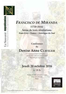 Miranda, héros de trois révolutions : ma prochaine conférence à Paris [ici]