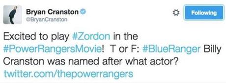 Quand Bryan Cranston annonce sur Twitter qu'il rejoint le casting du film