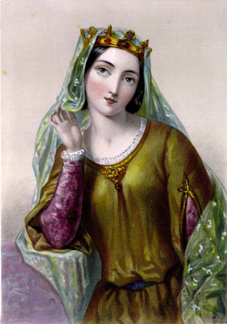 Représentation d'Isabelle d'Angoulême dans une série d'illustrations des Reines d'Angleterre datant du XIXème
