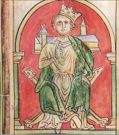 Jean sans Terre avec la couronne de travers (British Library, vers 1250)