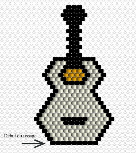 ~ Mon premier tissage de perles Miyuki, diagramme de ma guitare ~