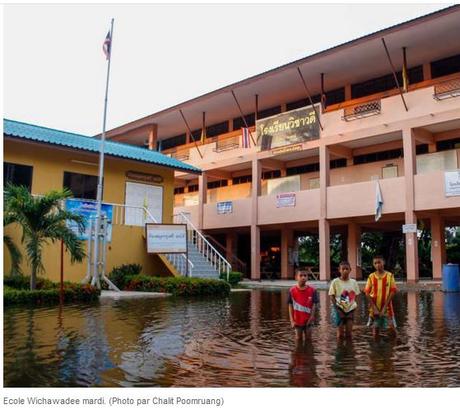 Inondations Nakhon Sawan, sauvetage de 80 poules royalement sponsorisés