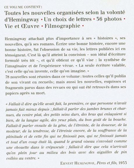 Lecture : Ernest Hemingway - Nouvelles Complètes Lecture : Ernest Hemingway - Nouvelles Complètes
