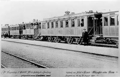 Le train royal du Roi Louis II de Bavière mis à la disposition du Shah d'Iran lors de son séjour bavarois en 1899