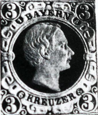 Philatélie: Bavière 1868- un timbre du Roi Louis II resté à l´état de projet