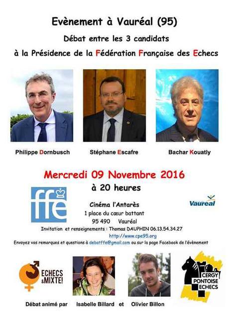 Philippe Dornbusch au débat du 9 novembre 2016 entre les 3 candidats  à l’élection de la F.F.E - Photo © site officiel