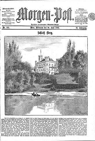 La mort du Roi Louis II:  une illustration du château de Berg dans le Morgen Post du 16 juin 1886