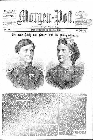Le nouveau Roi de Bavière et la Reine-Mère dans le Morgen-Post du 17 juin 1886