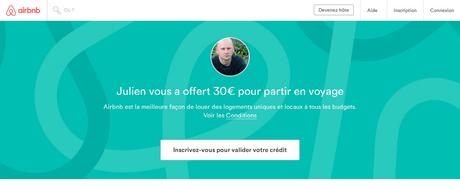 Je vous offre 30 euros pour voyager avec Airbnb airbnb