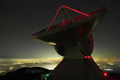 Photograph of the Large Millimeter Telescope on the summit of Sierra Negra