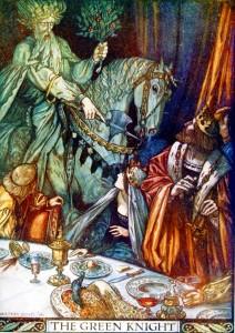 The Green Knight Entered the Hall by Herbert Cole [Sir Gawain takes up his challenge to test the Round Table knight