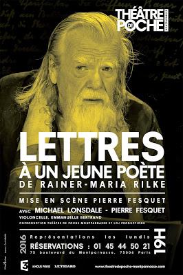 Lettres à un jeune poète de Rainer Maria Rilke adapté au Théâtre de Poche à Montparnasse