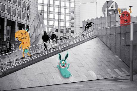 Dessin de personnages et skateboard par Mickael Brana Character design and skateboard by Mickael Brana